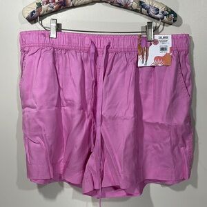 High Waist Pink Shorts with Elastic Waistband